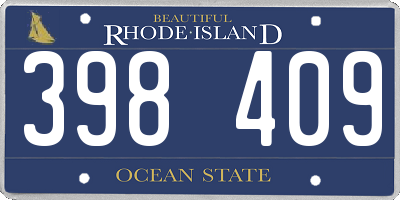 RI license plate 398409