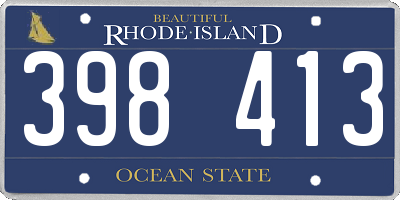 RI license plate 398413