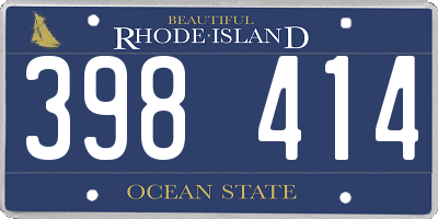 RI license plate 398414