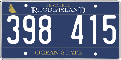 RI license plate 398415
