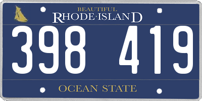 RI license plate 398419