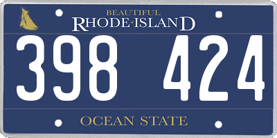 RI license plate 398424