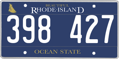 RI license plate 398427