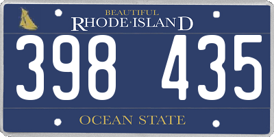 RI license plate 398435