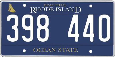 RI license plate 398440