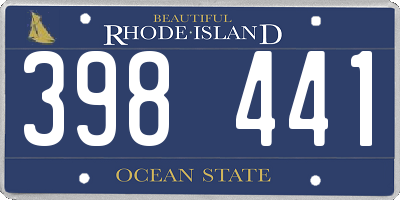 RI license plate 398441