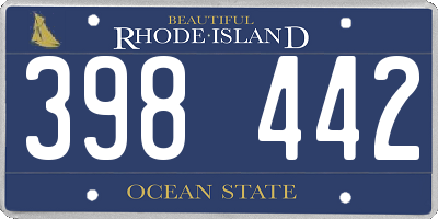 RI license plate 398442