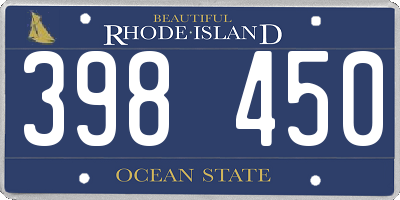 RI license plate 398450
