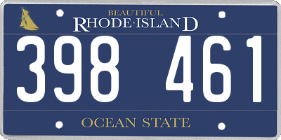 RI license plate 398461