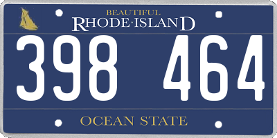 RI license plate 398464