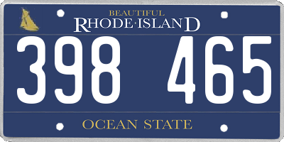 RI license plate 398465