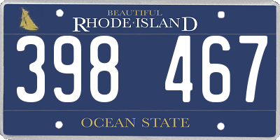RI license plate 398467