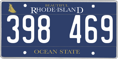 RI license plate 398469