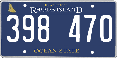 RI license plate 398470
