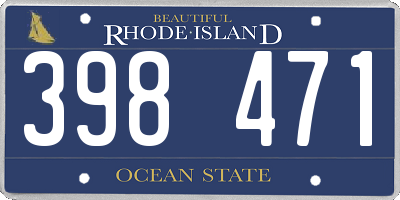 RI license plate 398471