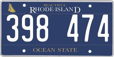 RI license plate 398474