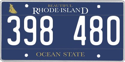 RI license plate 398480