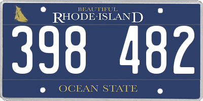 RI license plate 398482
