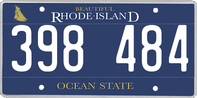 RI license plate 398484