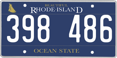 RI license plate 398486