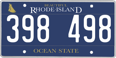 RI license plate 398498