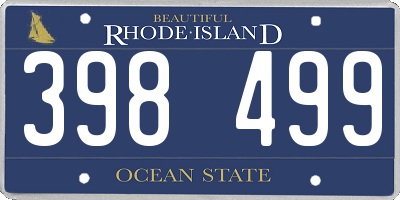 RI license plate 398499