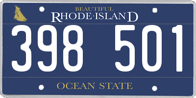 RI license plate 398501