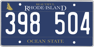 RI license plate 398504