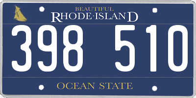 RI license plate 398510