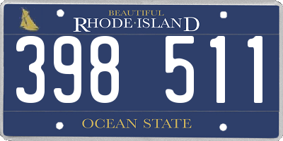RI license plate 398511