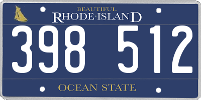 RI license plate 398512
