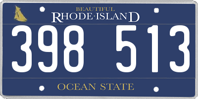 RI license plate 398513