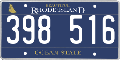 RI license plate 398516