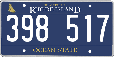 RI license plate 398517