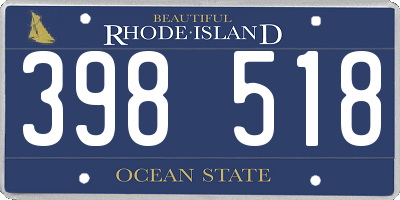 RI license plate 398518