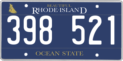 RI license plate 398521
