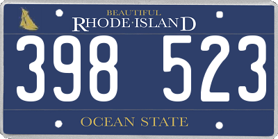 RI license plate 398523