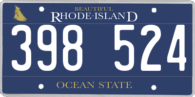 RI license plate 398524