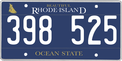 RI license plate 398525
