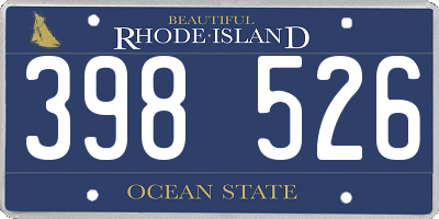 RI license plate 398526