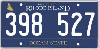 RI license plate 398527
