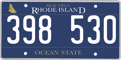 RI license plate 398530