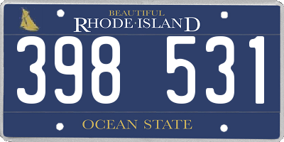 RI license plate 398531