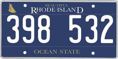 RI license plate 398532