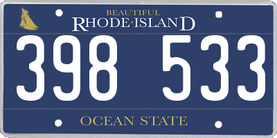 RI license plate 398533