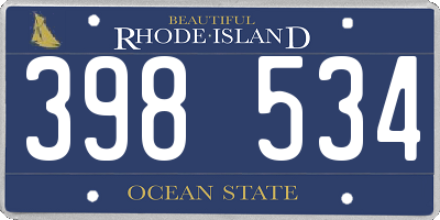 RI license plate 398534