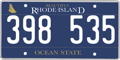 RI license plate 398535
