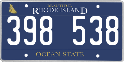 RI license plate 398538