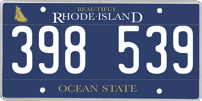RI license plate 398539