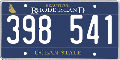 RI license plate 398541